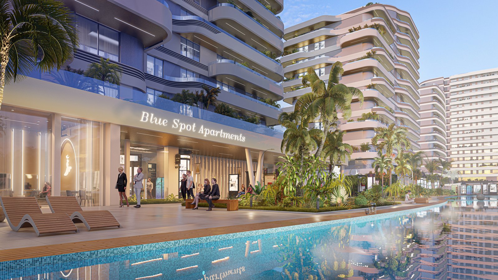 Blue Spot Apartment Building entrance